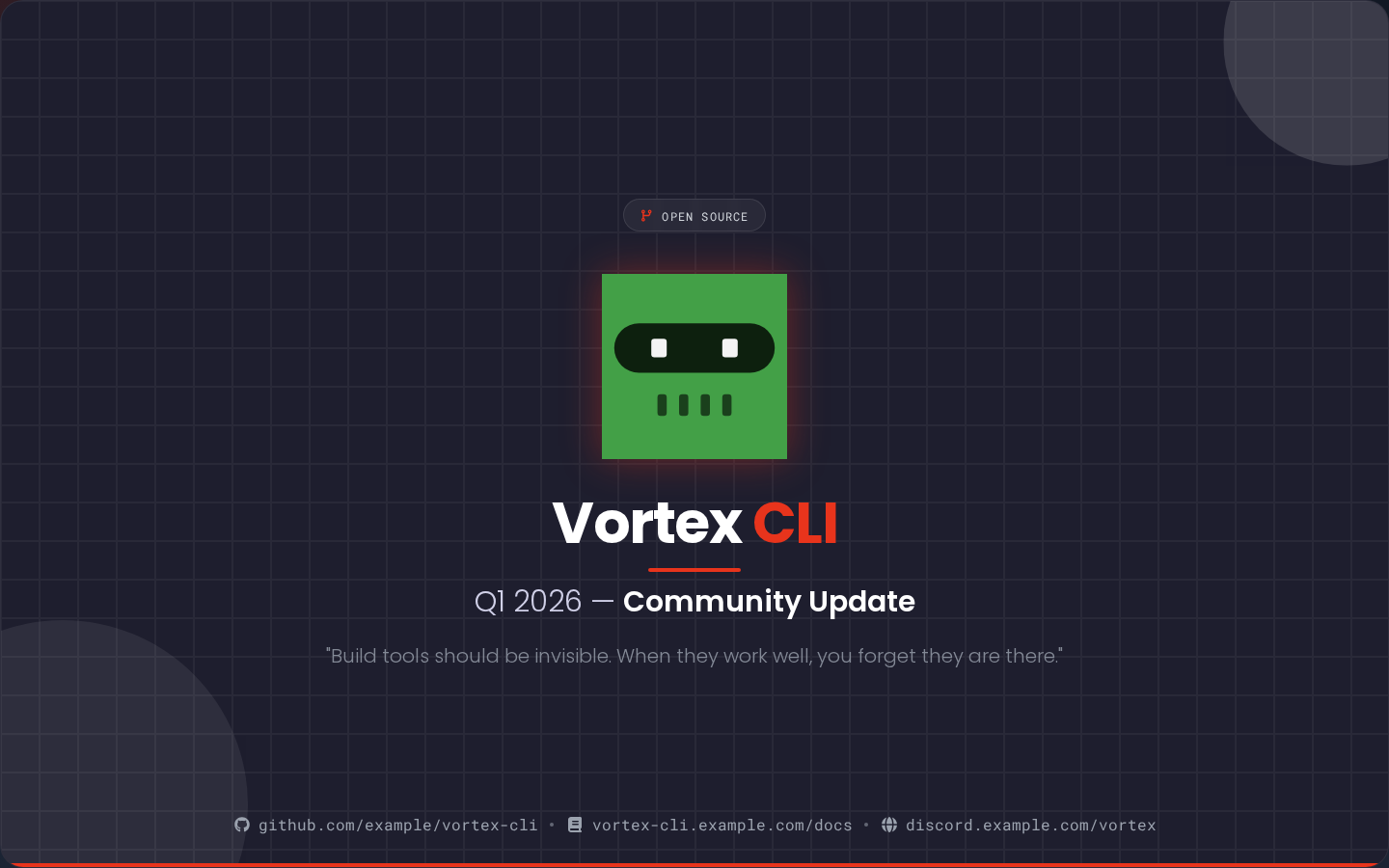 Vortex CLI hero slide