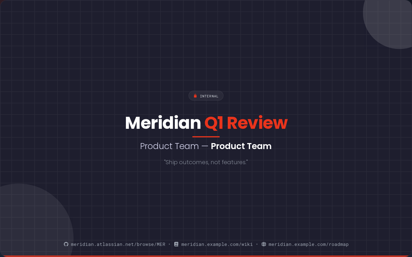 Meridian Q1 Review hero slide